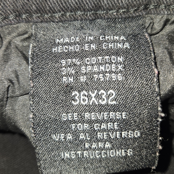 Waimea Men's 36x32 Black Distressed Moto Jeans with Reflective Stripes - Picture 11 of 13